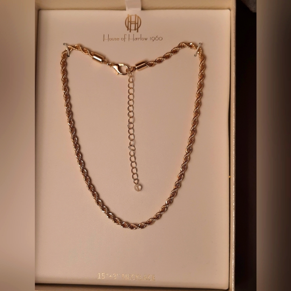 NWOT House of Harlow 1960 Gold Plated Rope Chain Necklace